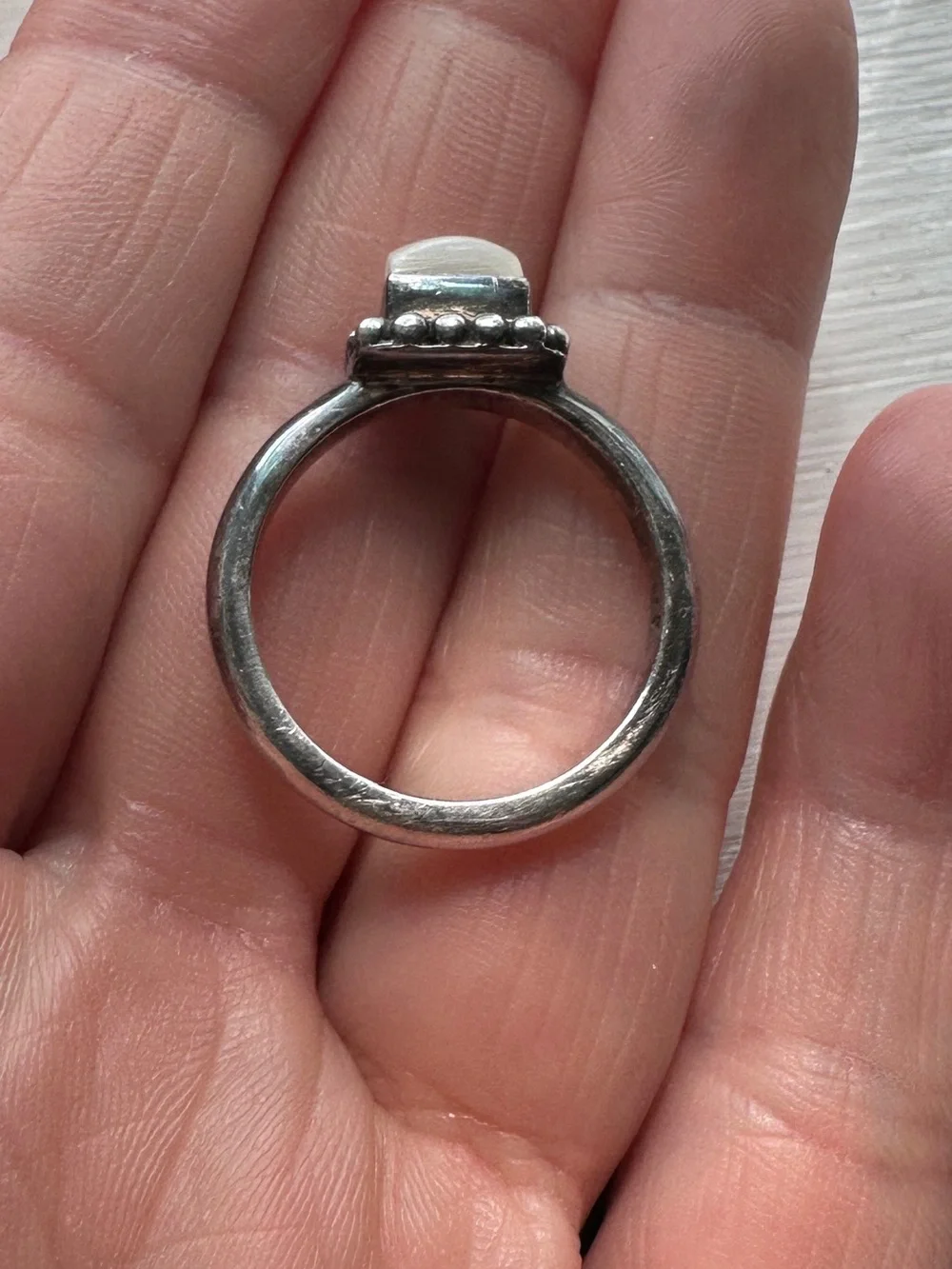 Silpada Sterling Silver Ring with Square White Mother of Pearl Size 7